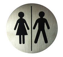 Toalettskylt Kvinna/Man Stål Target